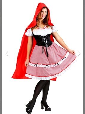 Women’s Red Riding Hood Knee Length Dress Costume